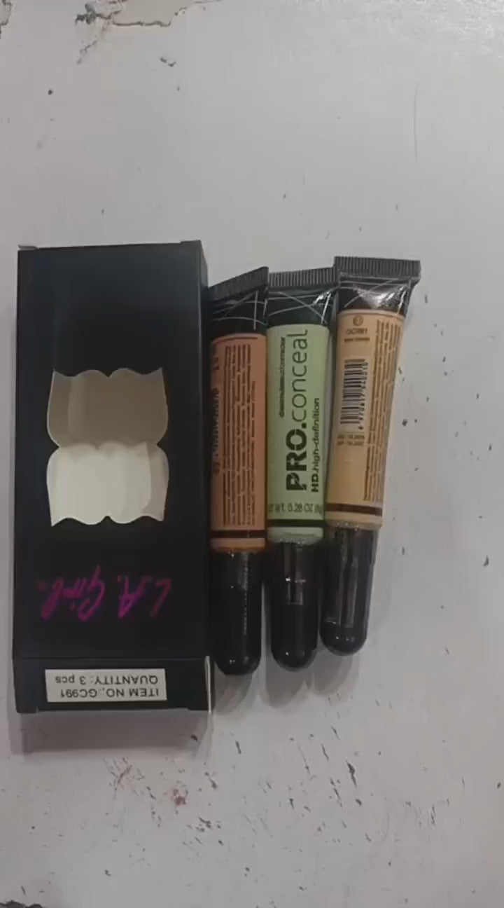 LA Girl HD Pro Concealer Pack of 3 – Best Quality Full Coverage Concealer for Dark Circles & Blemishes